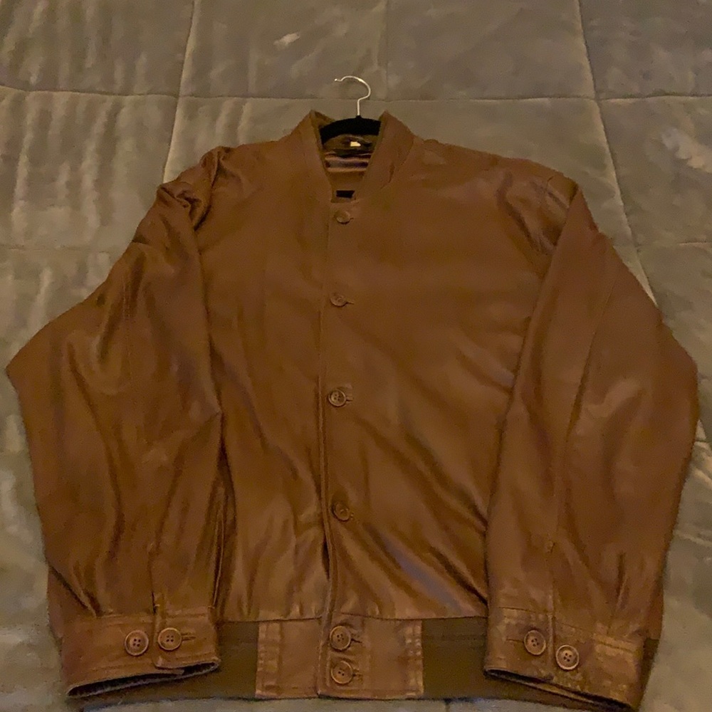 Size 56 European Brown leather Jacket
